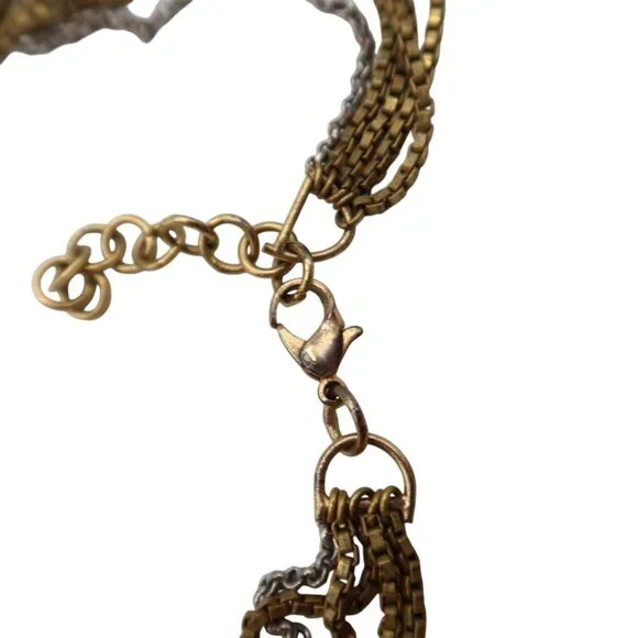 STELLA & DOT Pegasus Bronze Feather Bib Collar Necklace Worn by RBG Kardashian